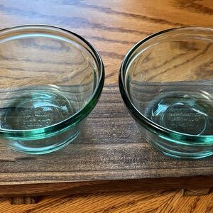 Set of Two Clear Glass Bowls
